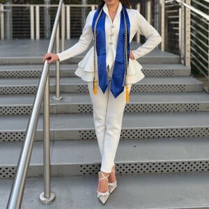 WinWin Beautiful Elegant White Pantsuit